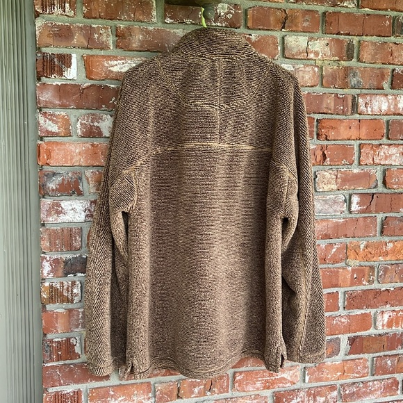 True Grit Brown "OAK HALL" Zip Up Fleece Sweater Size XL - Picture 6 of 7